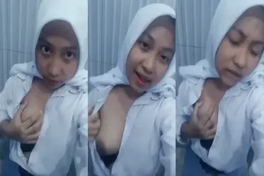 ABG SMA Berhijab Nekat Pamer Nenen Viral